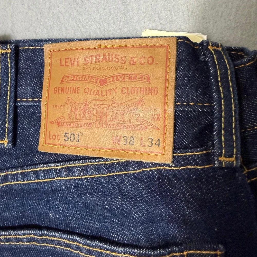 Levi's‎ 501 Original Men Jeans 38x34 Dark Wash NWT Premium Straight 005013411